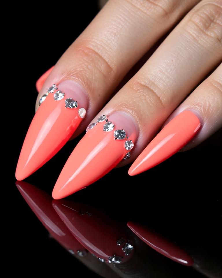 Coral Statement — longer statement set by Nails by Marnie