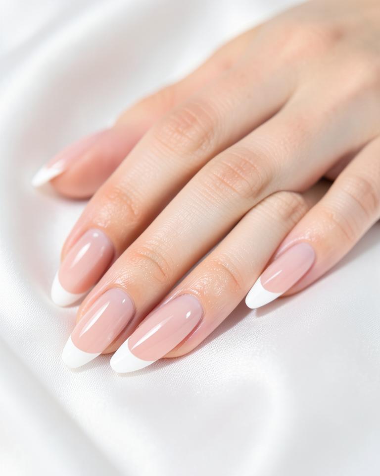 Classic French tip nails